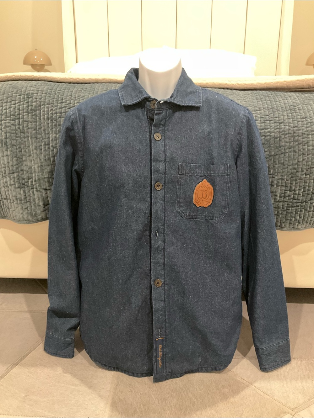 Disneyland Resort Club 33 Denim Button-Down Fleece Overshirt